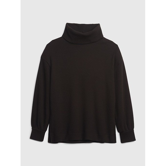 GAP Sweaters - Gap Turtleneck Sweater Womens S Tall Black Ribbed Knit Drop Shoulder Pullover